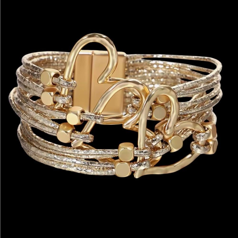 Goldtone Multi-Layered‎ Bangle Bracelet